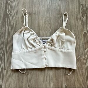 princess polly - white vneck tank with buttons